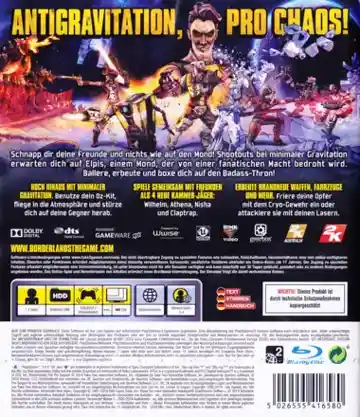 Borderlands - The Pre-Sequel (USA) (Pre-Order Theme) box cover back